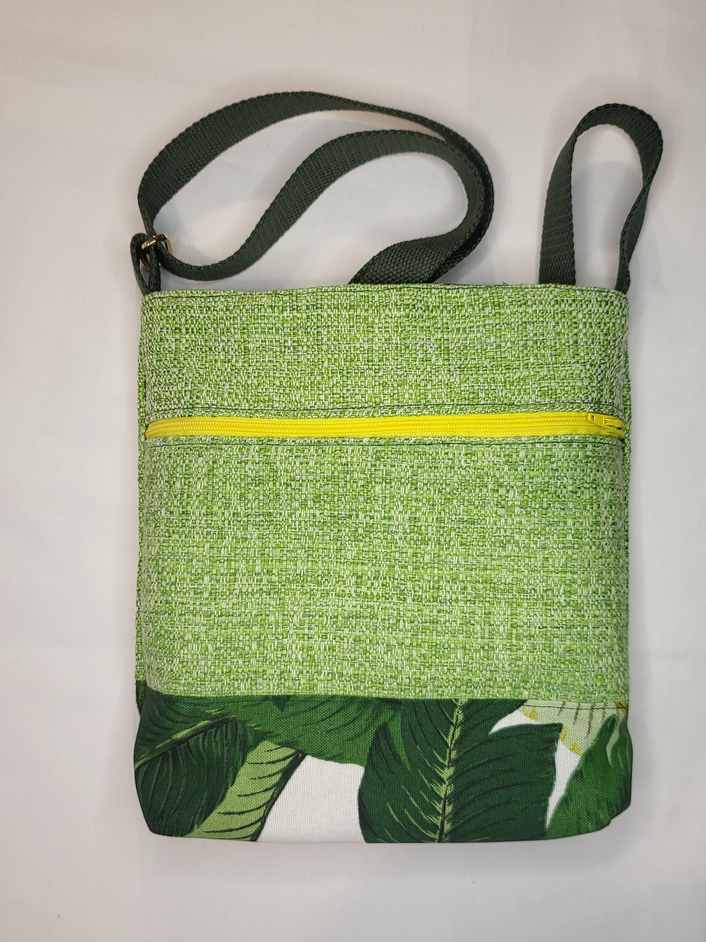 Crossbody Bag- Green and Plantain leaf