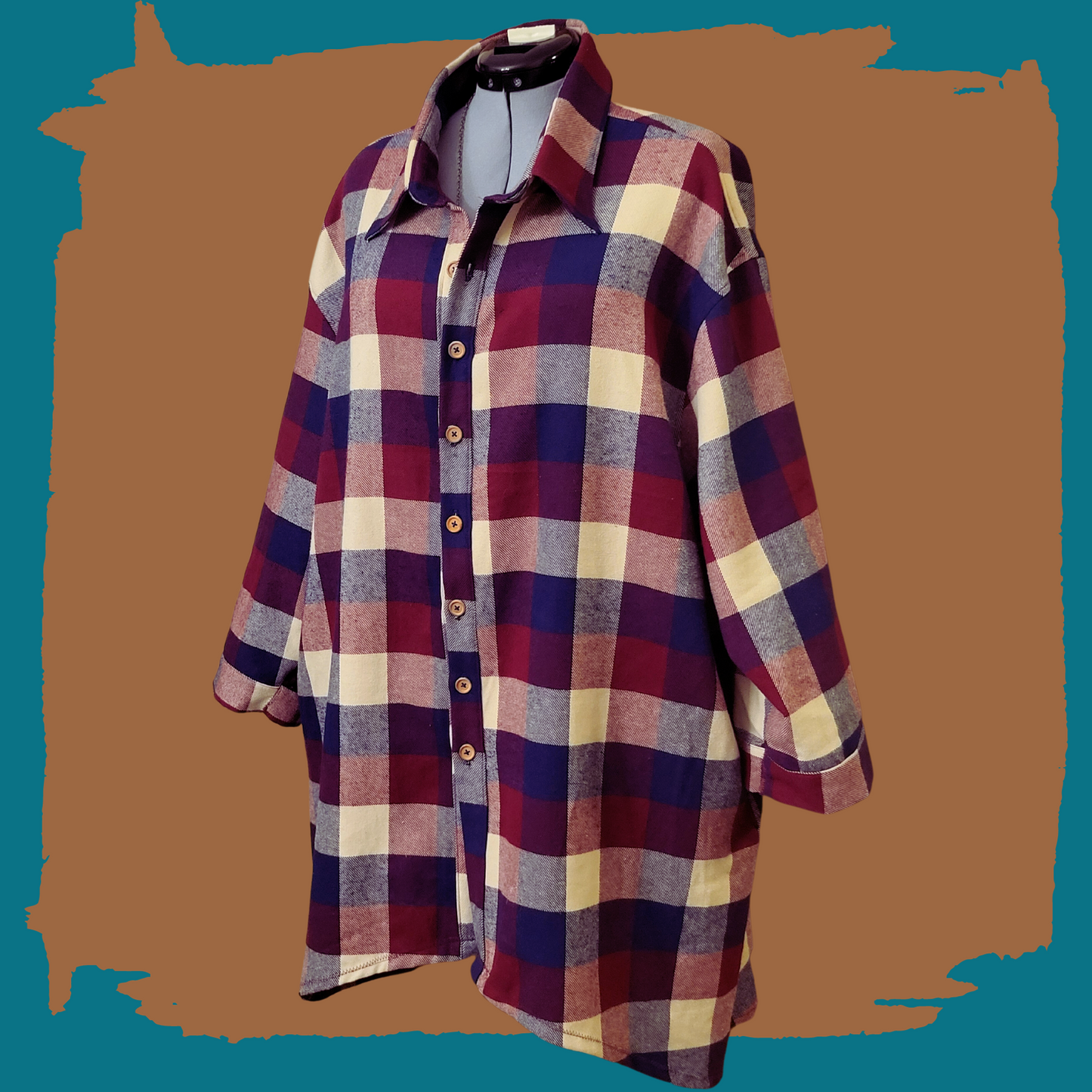 Plaid Oversized Button Down - One-Of-A-Kind